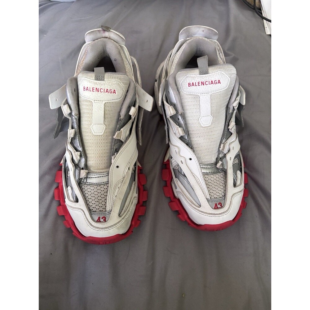 Size 9 - Balenciaga Track Sneaker White Red - Picture 1 of 7